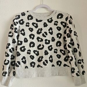 Kids Gray Leopard Print Pullover Sweatshirt